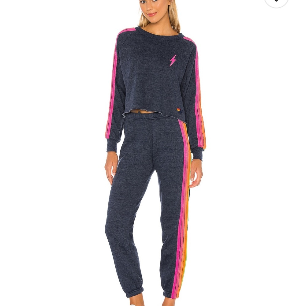 Aviator Nation Navy Set with neon stripes